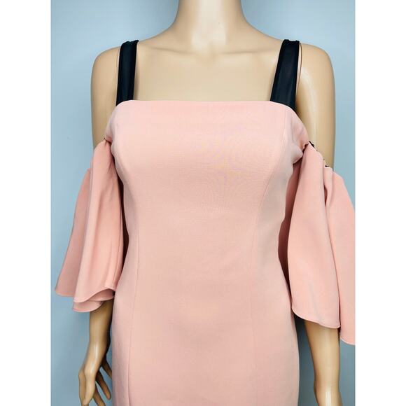 Cinq a Sept Bloom Monroe Mini Dress size 6 sheath off the shoulder blush pink - Picture 11 of 12